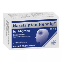 NARATRIPTAN Hennig for Migraine 2,5 mg apvalkotās tabletes, 2 gab