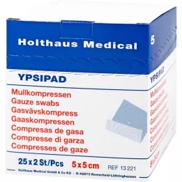 MULLKOMPRESSEN Ypsipad 5x5 cm sterils 8 slāņu, 25X2 gab