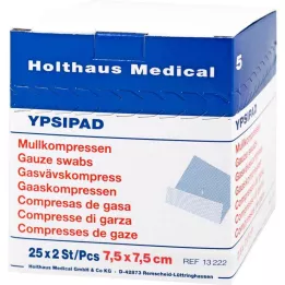 MULLKOMPRESSEN Ypsipad 7,5x7,5 cm sterils 8 slāņu, 25 x 2 gab