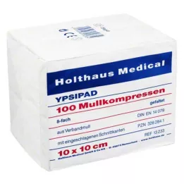 MULLKOMPRESSEN Ypsipad 10x10 cm nesterils 8 slāņu, 100 gab