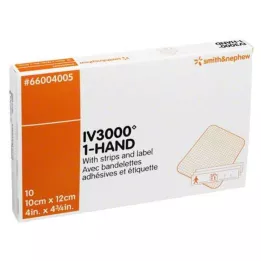 OPSITE IV 3000 10x12 cm caurspīdīga kanulas fiksācija, 10 gab