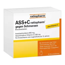 ASS + C-ratiopharm pret sāpēm putojošās tabletes, 20 gab