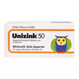 UNIZINK 50 zarnās šķīstošās tabletes, 50 gab