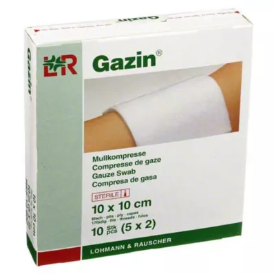 GAZIN Marles komp.10x10 cm sterila 8 kārta, 5X2 gab GAZIN Marles komp.10x10 cm sterila 8 kārta, 5X2 gab