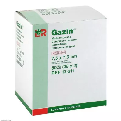 GAZIN Marles komp. 7,5x7,5 cm sterils 8 kārtu, 25X2 gab GAZIN Marles komp. 7,5x7,5 cm sterils 8 kārtu, 25X2 gab
