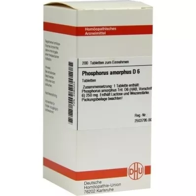 PHOSPHORUS AMORPHUS D 6 tabletes, 200 gab