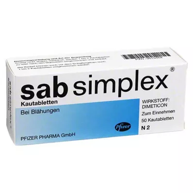 SAB simplex košļājamās tabletes, 50 gab SAB simplex košļājamās tabletes, 50 gab