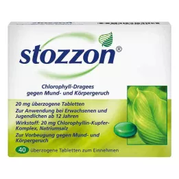 STOZZON Tabletes ar hlorofila pārklājumu, 40 gab