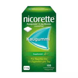 NICORETTE 2 mg svaigi piparmētru košļājamā gumija, 105 gab
