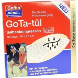 GOTA TÜL Ziedes kompreses 7,5x10 cm sterilas, 10 gab