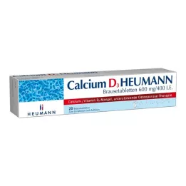 CALCIUM D3 Heumann putojošās tabletes 600 mg/400 SV, 20 gab