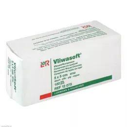 VLIWASOFT Neaustas kompreses 5x5 cm nesterilas 4l., 100 gab