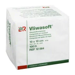 VLIWASOFT Neaustas kompreses 10x10 cm nesterilas 4l., 100 gab