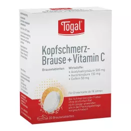 TOGAL Galvassāpes putojošās tabletes + Vit.C putojošās tabletes, 20 gab