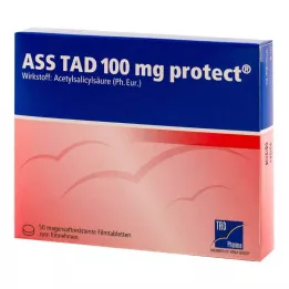 ASS TAD 100 mg aizsargājošas zarnās šķīstošās apvalkotās tabletes, 50 gab