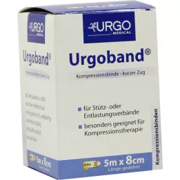URGOBAND Īss, elastīgs pārsējs 8 cmx5 m, 1 gab