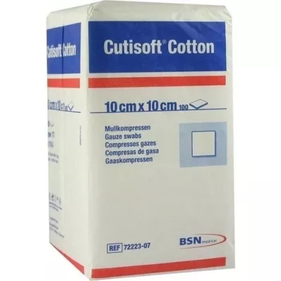 CUTISOFT Kokvilna, 10x10 cm, 12 locīta, 100 gab CUTISOFT Kokvilna, 10x10 cm, 12 locīta, 100 gab