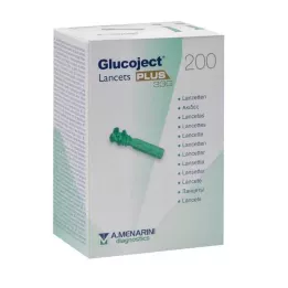GLUCOJECT Lancetes PLUS 33 G, 200 gab