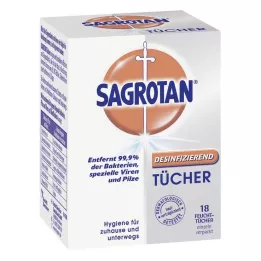 SAGROTAN Dezinfekcijas salvetes, 18 gab