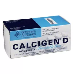 CALCIGEN D 600 mg/400 I.E. košļājamās tabletes, 120 gab