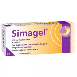 SIMAGEL Košļājamās tabletes, 20 gab