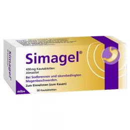 SIMAGEL Košļājamās tabletes, 50 gab