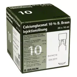CALCIUMGLUCONAT 10% MPC Injekcijas šķīdums, 20X10 ml