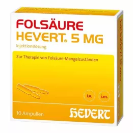 FOLSÄURE HEVERT 5 mg ampulas, 10 gab