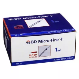 BD MICRO-FINE+ Insulīna šļirce 1 ml U100 12,7 mm, 100X1 ml