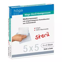 HÖGA-KOMPRESSEN 5x5 cm sterils 8 virzienu, 5X2 gab