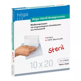 HÖGA-KOMPRESSEN 10x20 cm sterils 8 reizes, 5x2 ST