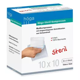 HÖGA-KOMPRESSEN 10x10 cm sterils 8 virzienu, 25X2 gab
