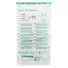 VASCO OP Sensitive Gloves sterils bez pūdera izmērs 7,5, 2 gab