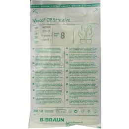 VASCO OP Sensitive Gloves sterils bez pūdera izmērs 8,0, 2 gab