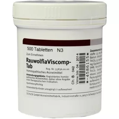 RAUWOLFIAVISCOMP TAB Tabletes, 500 gab
