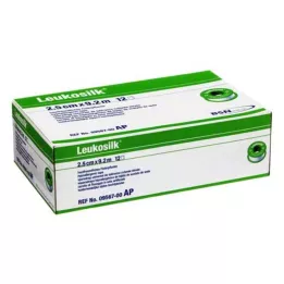 LEUKOSILK 2,5 cmx9,2 m, 12 gab