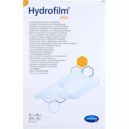 HYDROFILM Plus caurspīdīgs pārsējs 9x15 cm, 5 gab