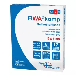MULLKOMPRESSEN 5x5 cm sterils 8 virzienu, 5X2 gab