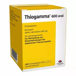 THIOGAMMA 600 apvalkotās tabletes iekšķīgai lietošanai, 100 gab