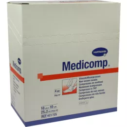 MEDICOMP Flīsa komp.sterils 10x10 cm 4 slāņu, 50 gab