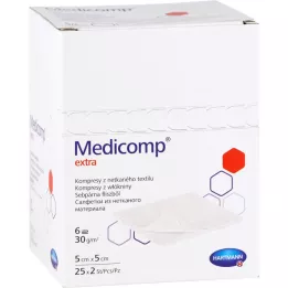 MEDICOMP Papildu Vlieskomp.Ssteril 5x5 cm 6lagig, 50 ST