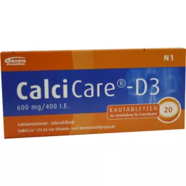 CALCICARE D3 košļājamās tabletes, 20 gab