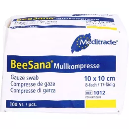 MULLKOMPRESSEN 10x10 cm nesterils 8-slāņu, 100 gab