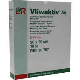 VLIWAKTIV AG Aktīvās ogles sūkšanas komp. ar sudrabu 20x20 cm, 10 gab