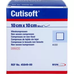 CUTISOFT Flīsa kompreses 10x10 cm sterilas, 50x2 gab