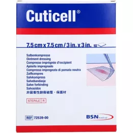 CUTICELL Ziedes kompreses 7,5x7,5 cm, 10 gab