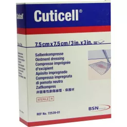 CUTICELL Ziedes kompreses 7,5x7,5 cm, 50 gab