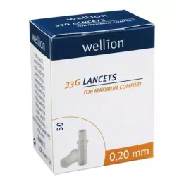 WELLION Lancetes 33 G, 50 gab