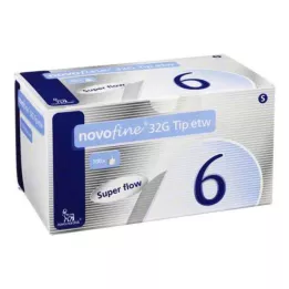 NOVOFINE 6 mm kanulas 32 G tip etw, 100 gab