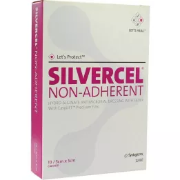 SILVERCEL non Adherent kompreses 5x5 cm, 10 gab